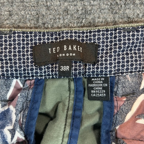 Ted Baker London Sladrid Khaki Mens 38R Green Textured Chino Slim Fit Pants - Picture 4 of 11